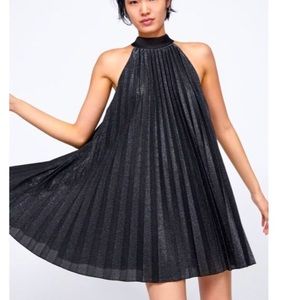 Zara Black Sparkle Halter Dress